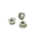 M8  white zinc zin-plated stainless steel hex flange nut with serrated carbon steel Grade 4 grade 8 grade6